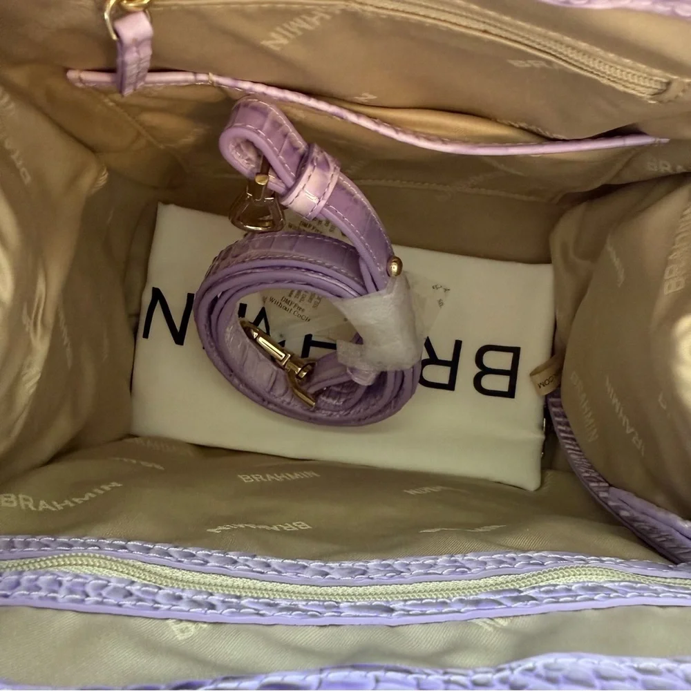 Brahmin Small Caroline Satchel Gentle Lavender Melbourne Leather